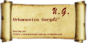 Urbanovics Gergő névjegykártya